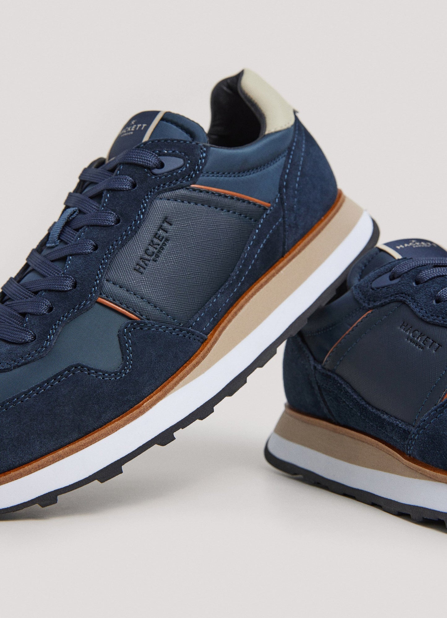 TENIS HACKETT LONDON AZUL CUERO + POLYU+ PL (HMS21402-585)
