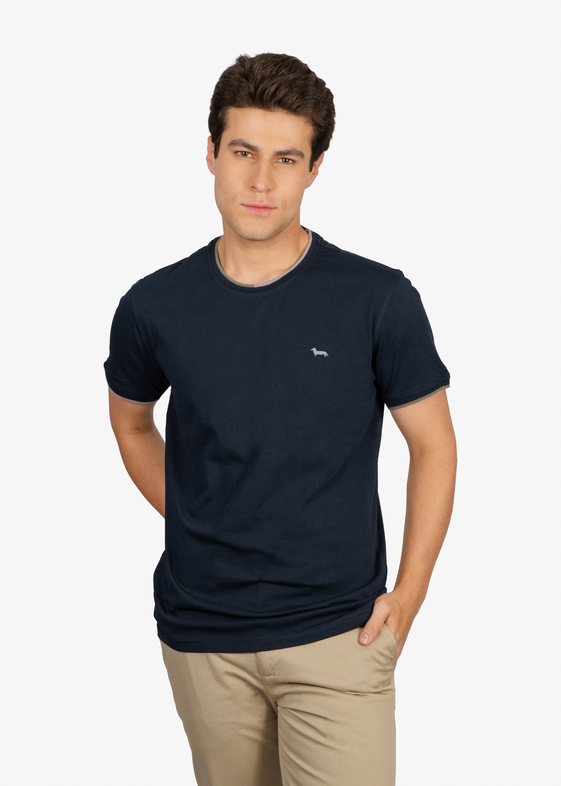 Camiseta Cuello Redondo Azul Marino