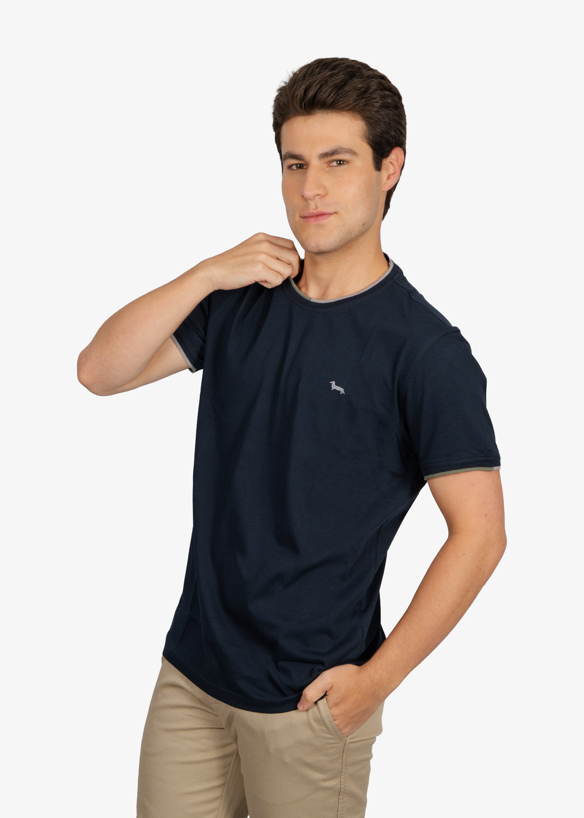 Camiseta Cuello Redondo Azul Marino