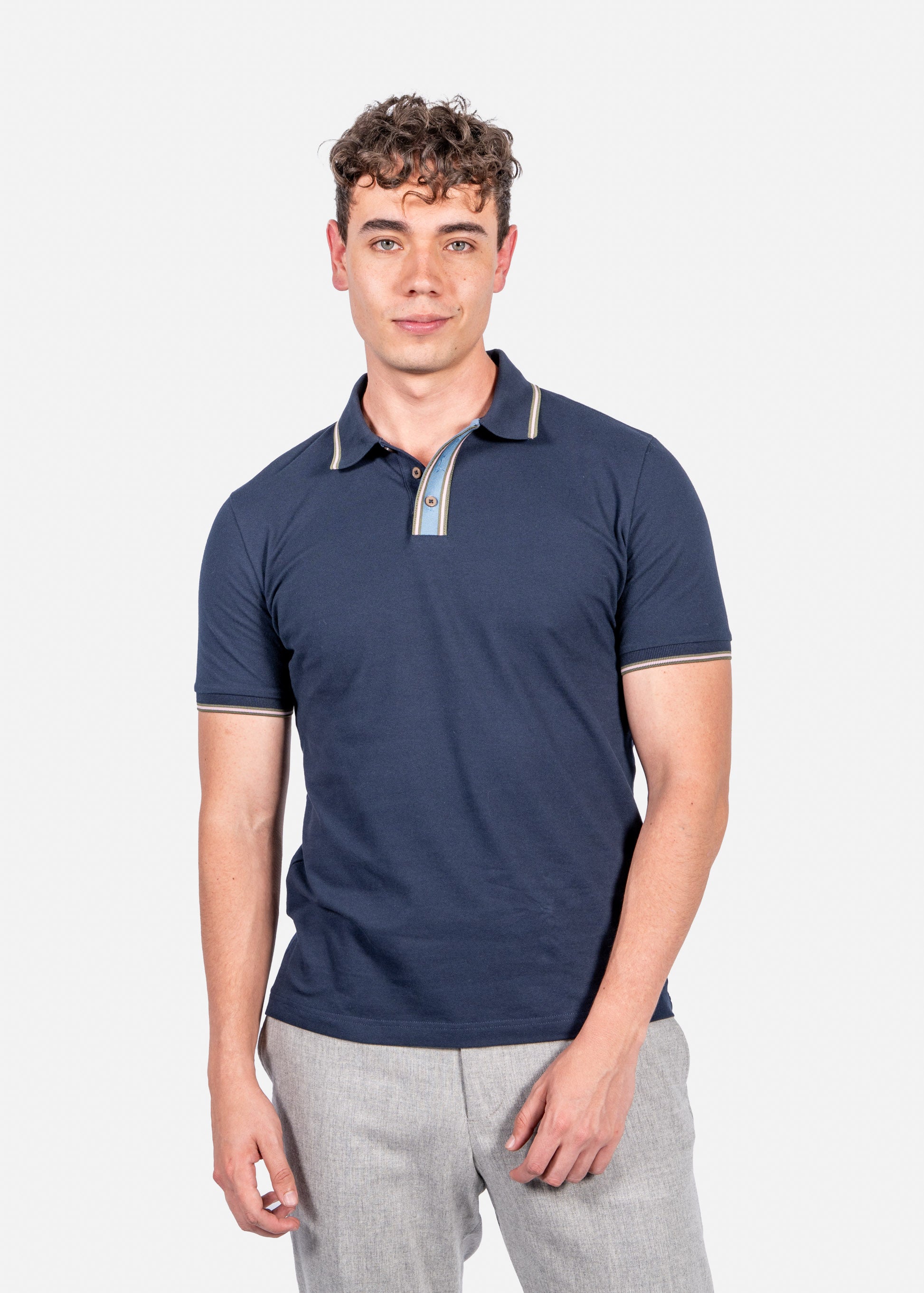 CAMISETA POLO PAUL SMITH AZUL ALG + ELAS T-L (M2R-096Z-P21511-49A)