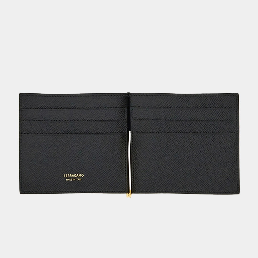 Billetera Gancini con Clip Negra S.F.