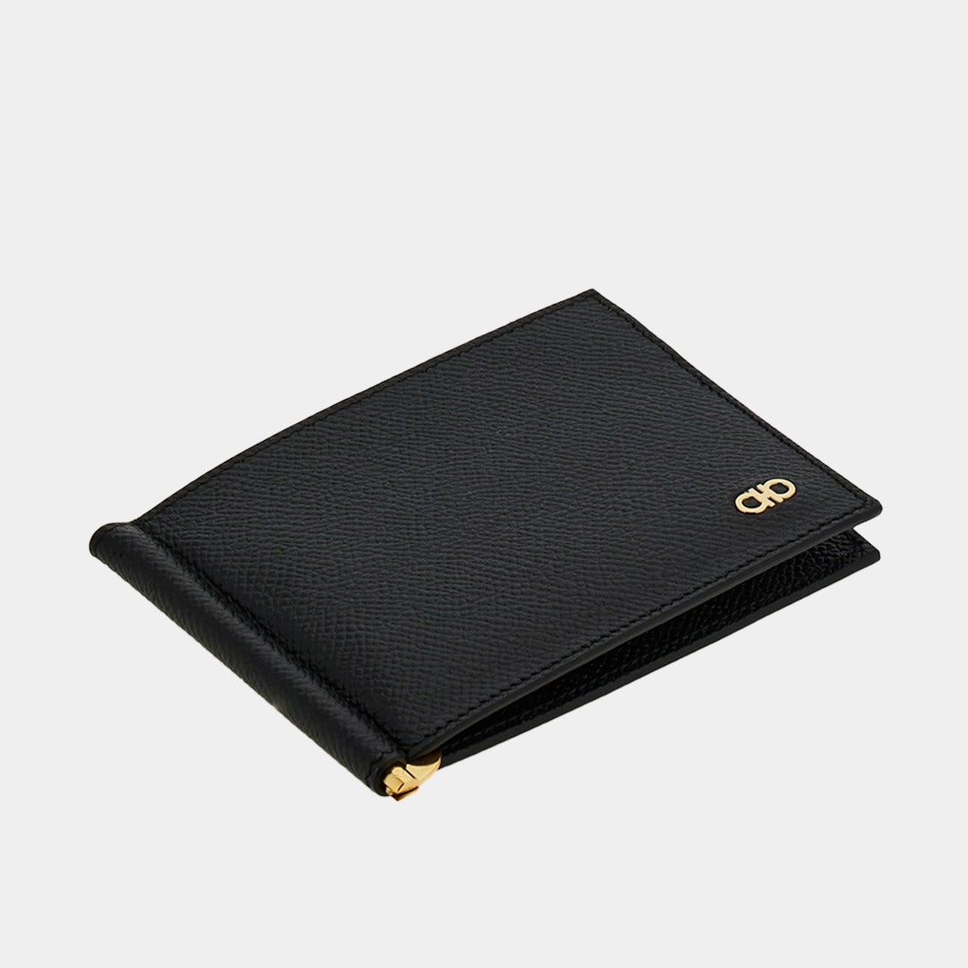Billetera Gancini con Clip Negra S.F.