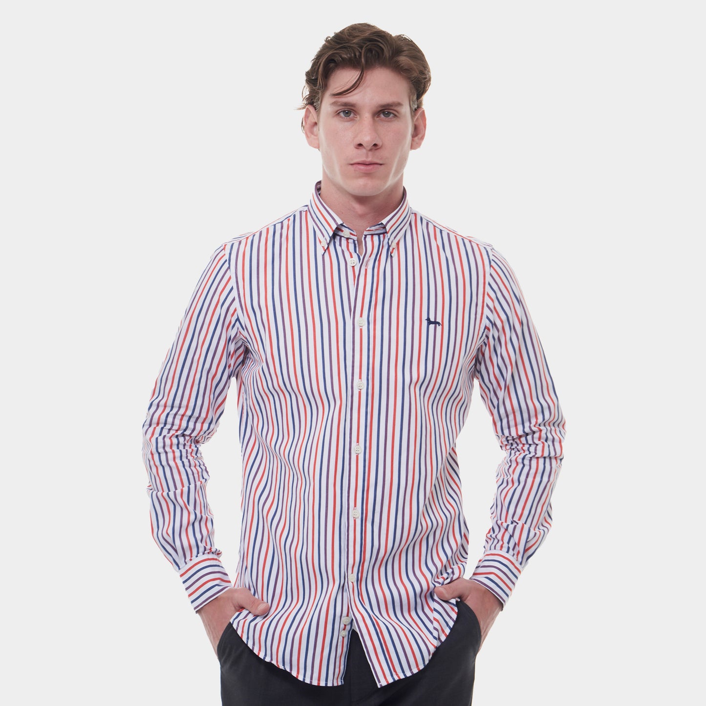 CAMISA SPORT HARMONT & BLAINE BLAN RYAS COLOR (CRI026012060M-501)