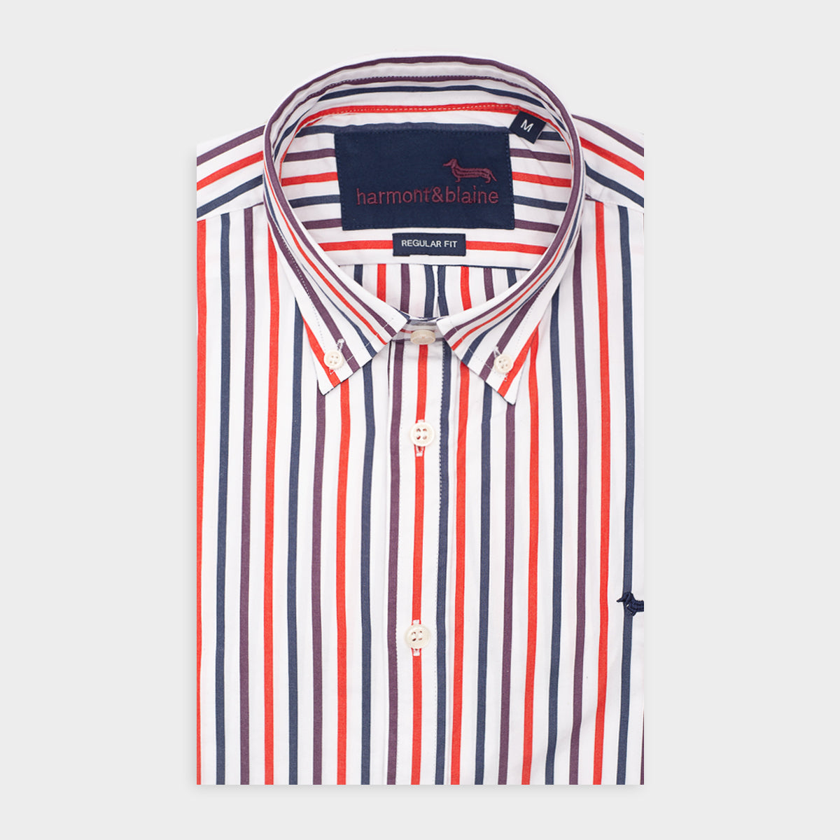 CAMISA SPORT HARMONT & BLAINE BLAN RYAS COLOR (CRI026012060M-501)