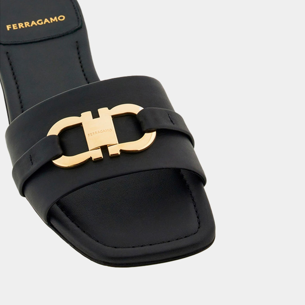 Sandalia Dama Gancini Zelie New Vara Negro S.F.