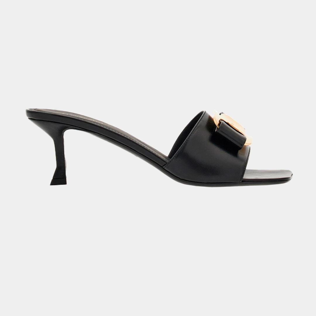 Sandalia Dama Gancini Zelie New Vara Negro S.F.