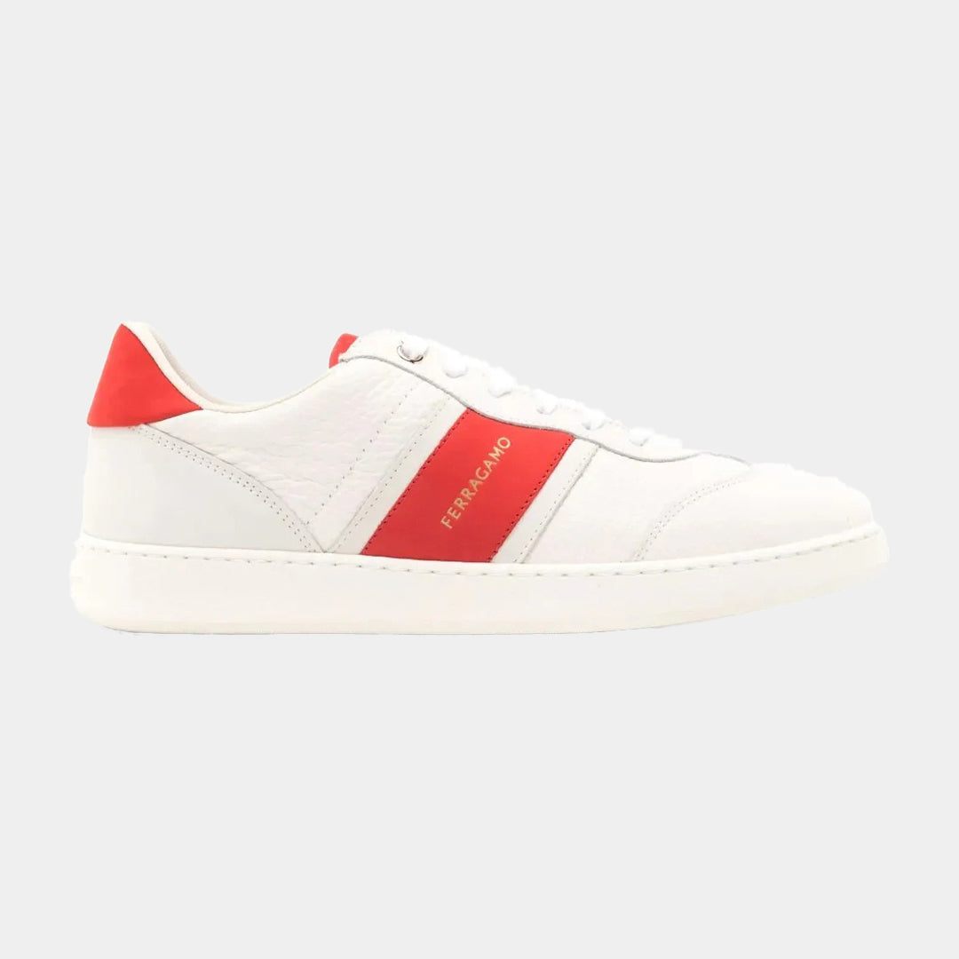 Tenis Dama en Cuero Blanco/Rojo S.F.