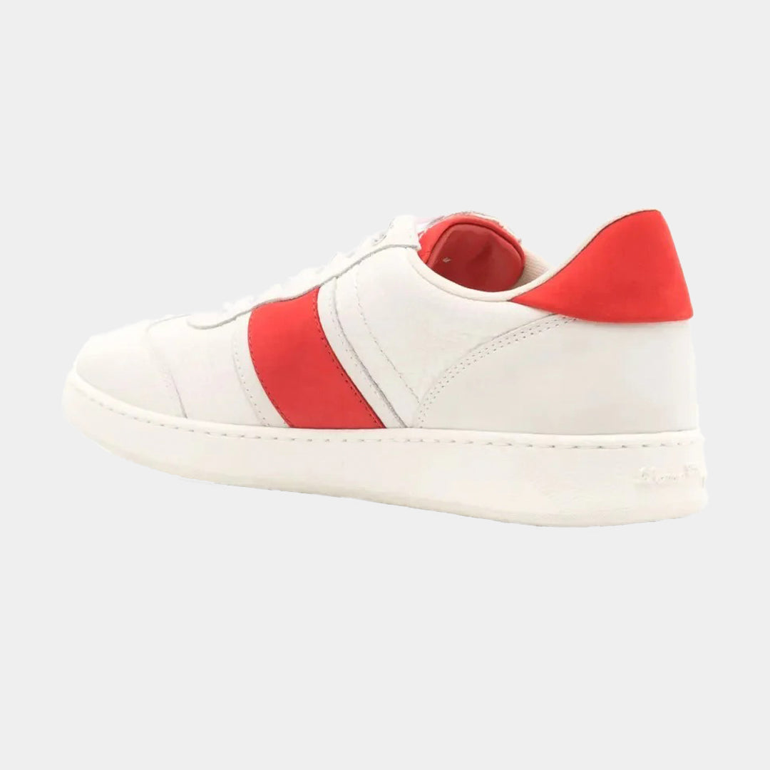 Tenis Dama en Cuero Blanco/Rojo S.F.