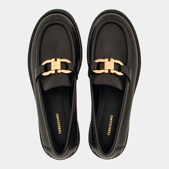 ZAPATO FERRAGAMO DAMA NEGRO CUERO (769287-MARYAN LUG)
