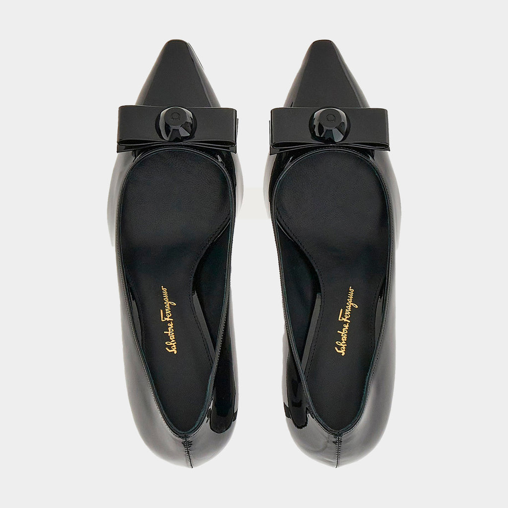 ZAPATO FERRAGAMO NEGRO  DAMA 100% piel (757796-KATRIN 70)