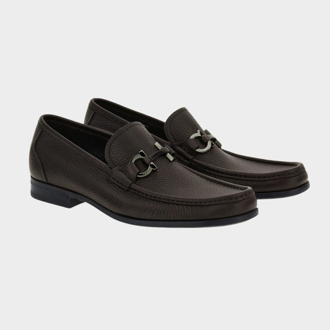 ZAPATO FERRAGAMO  CAFE 100% piel (642847-GRANDIOSO)