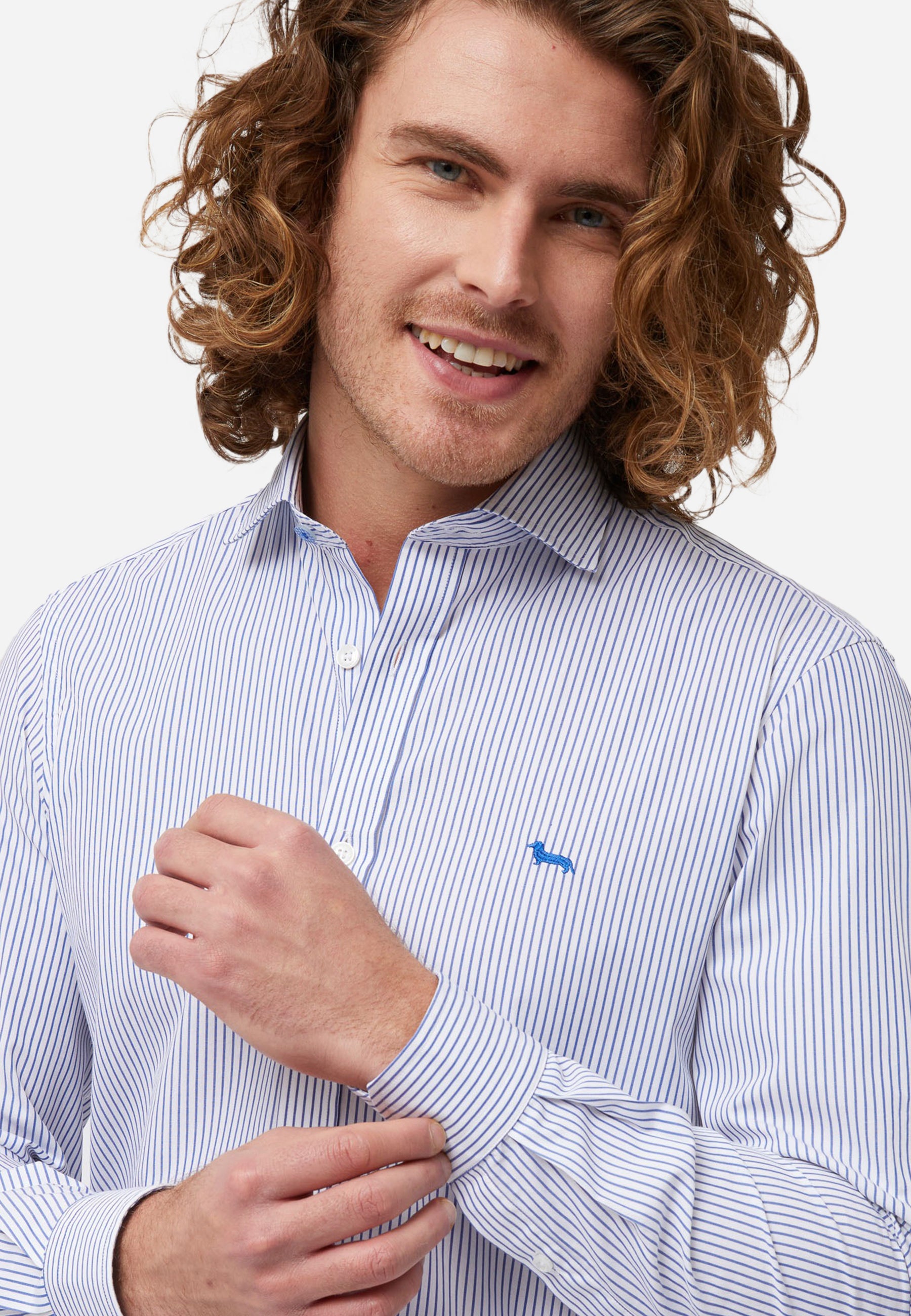 Camisa Hombre Clásica Azul H&B