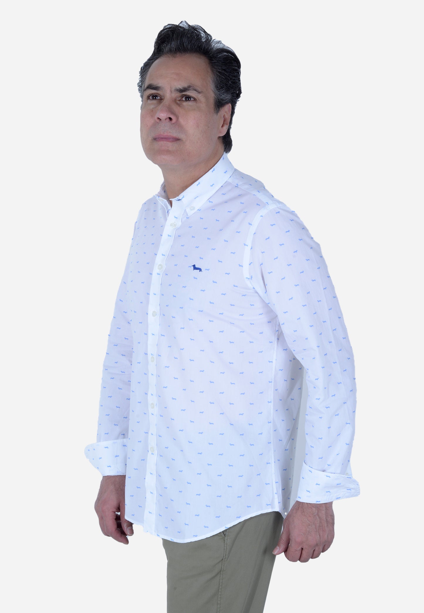 CAMISA HARMONT & BLAINE BLANCO FIG AZUL ALGODÓN (CRL001S11759M-807)