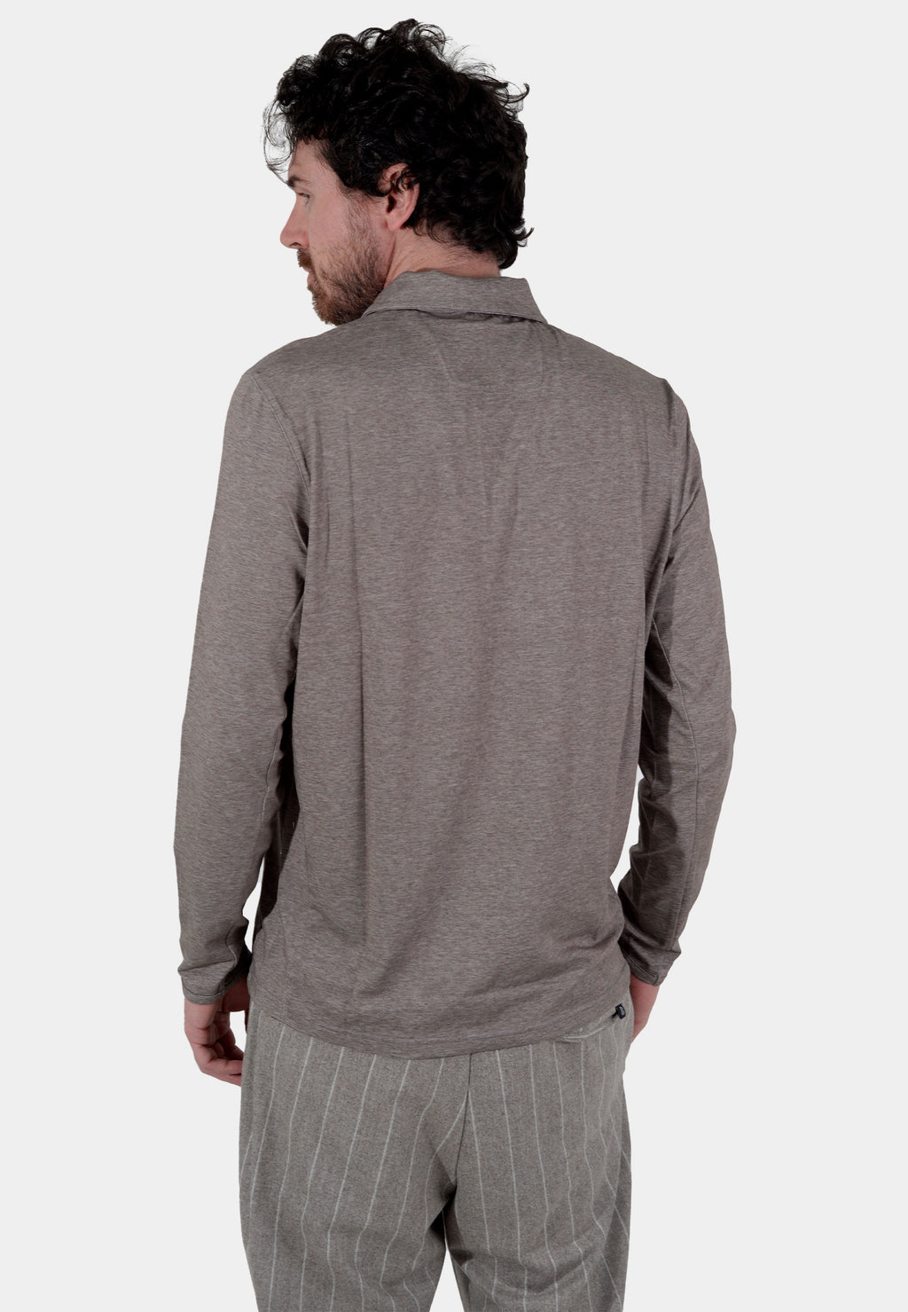 CAMISETA POLO BOGGI CAFE M/L POLIAM ALGOD T-L