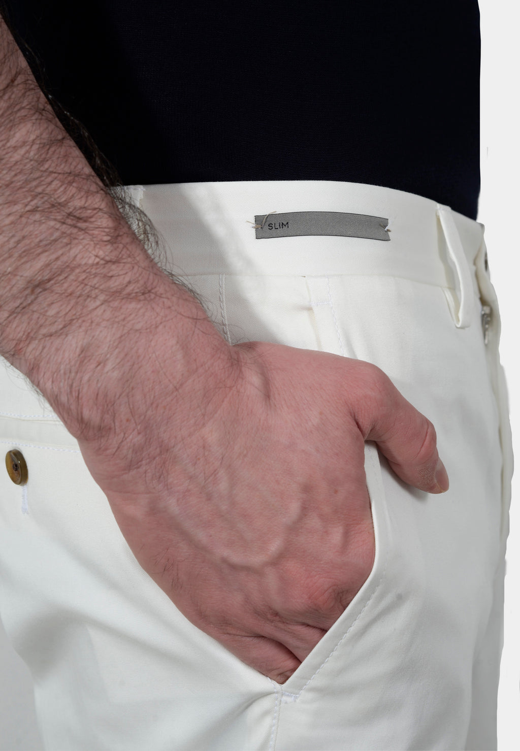 Pantalón Clásico Hombre Blanco C.