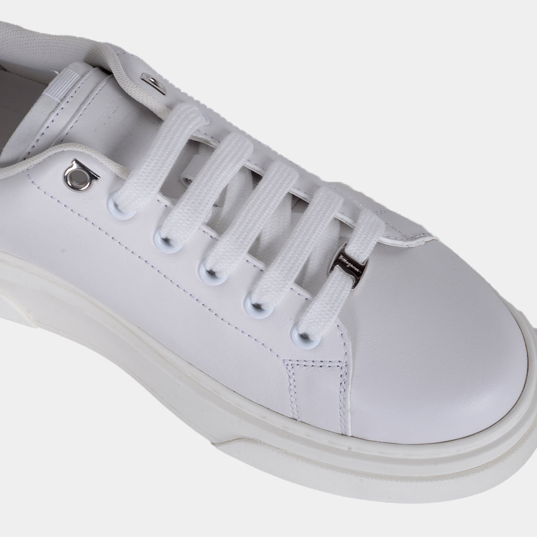 TENIS FERRAGAMO DAMA BLANCO CUERO (762750-CASSANDRA)