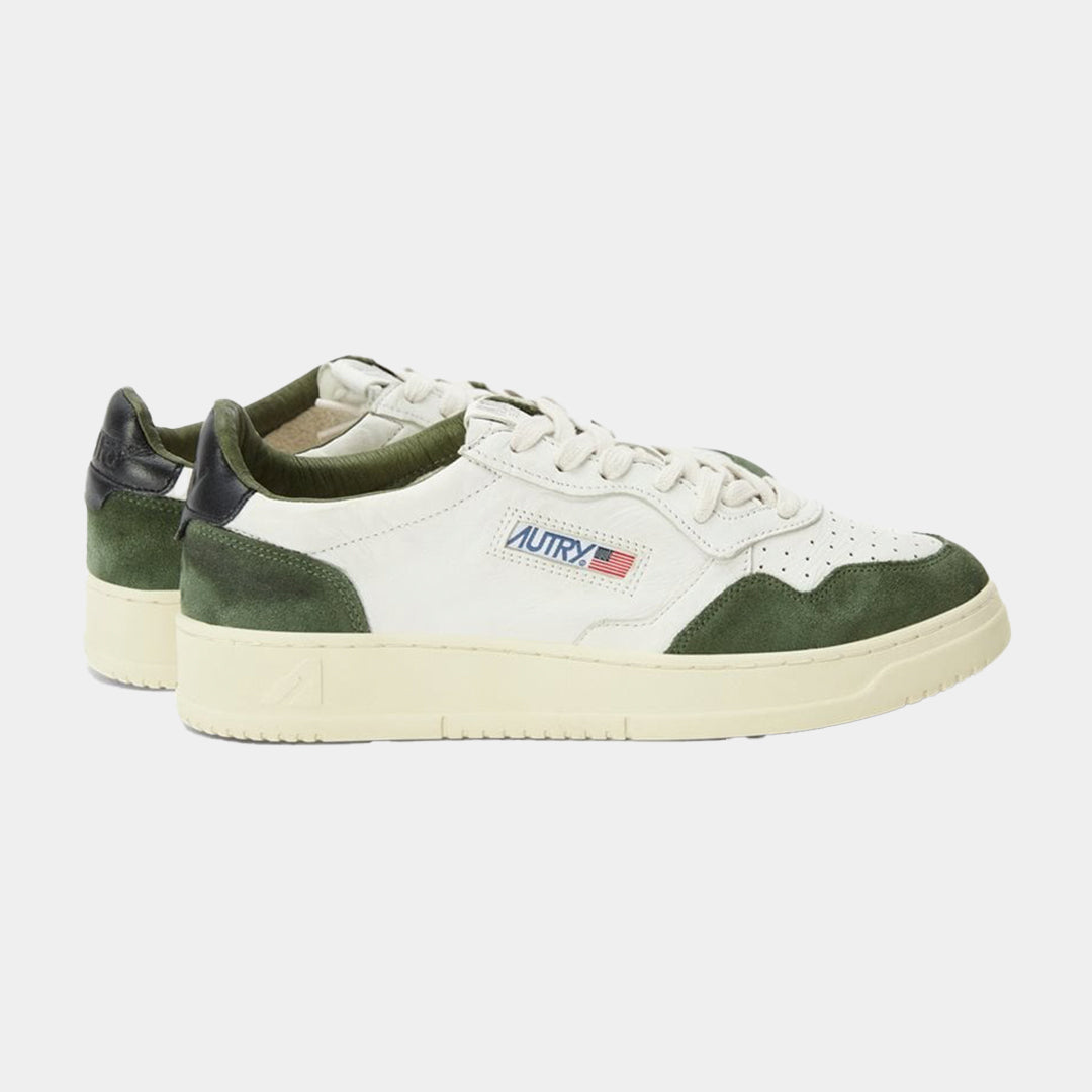 Tenis Medalist Low en Cuero Blanco/Verde