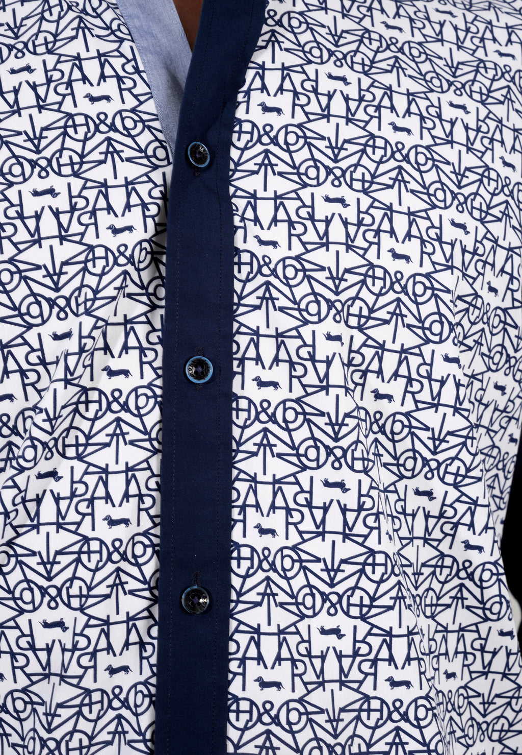 CAMISA HARMONT BLANCO AZUL ALGOD (CRK937011759M-808)