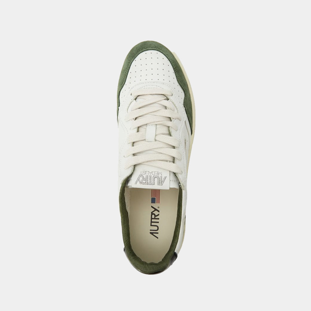 Tenis Medalist Low en Cuero Blanco/Verde