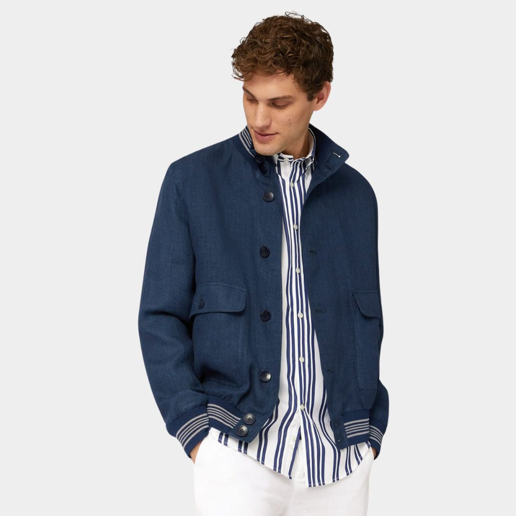 CHAQUETA HARMONT & BLAINE AZUL ALGODON (K0L2220527680-802)