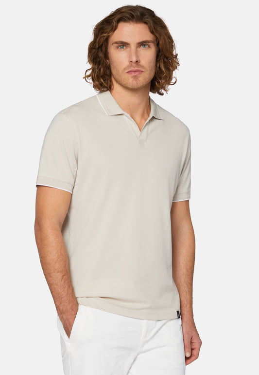 CAMISETA POLO BOGGI BEIGE ALG + POLI + ELAS