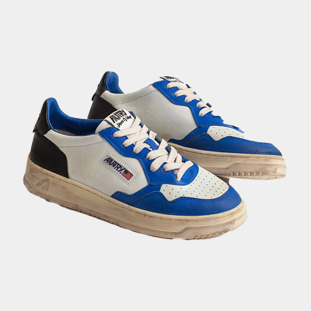 Tenis Medalist Low en Cuero Blanco/Azul