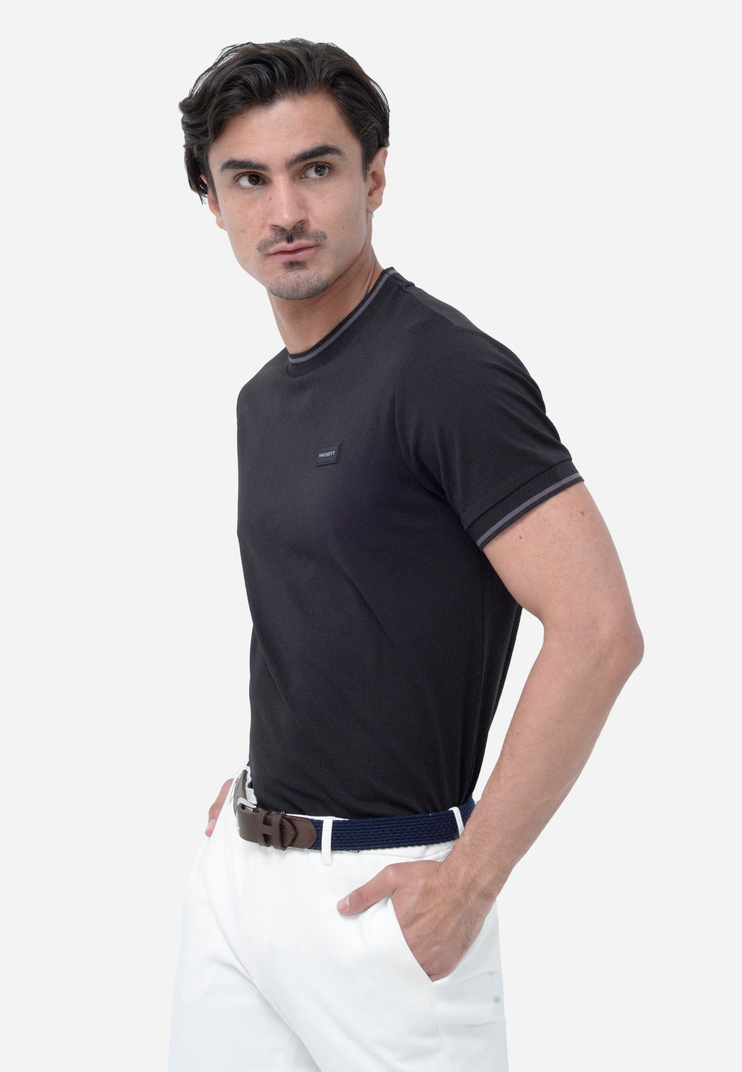 CAMISETA-TSHIRT HACKETT LONDON NEGRO ALGODON (HM500782-999)