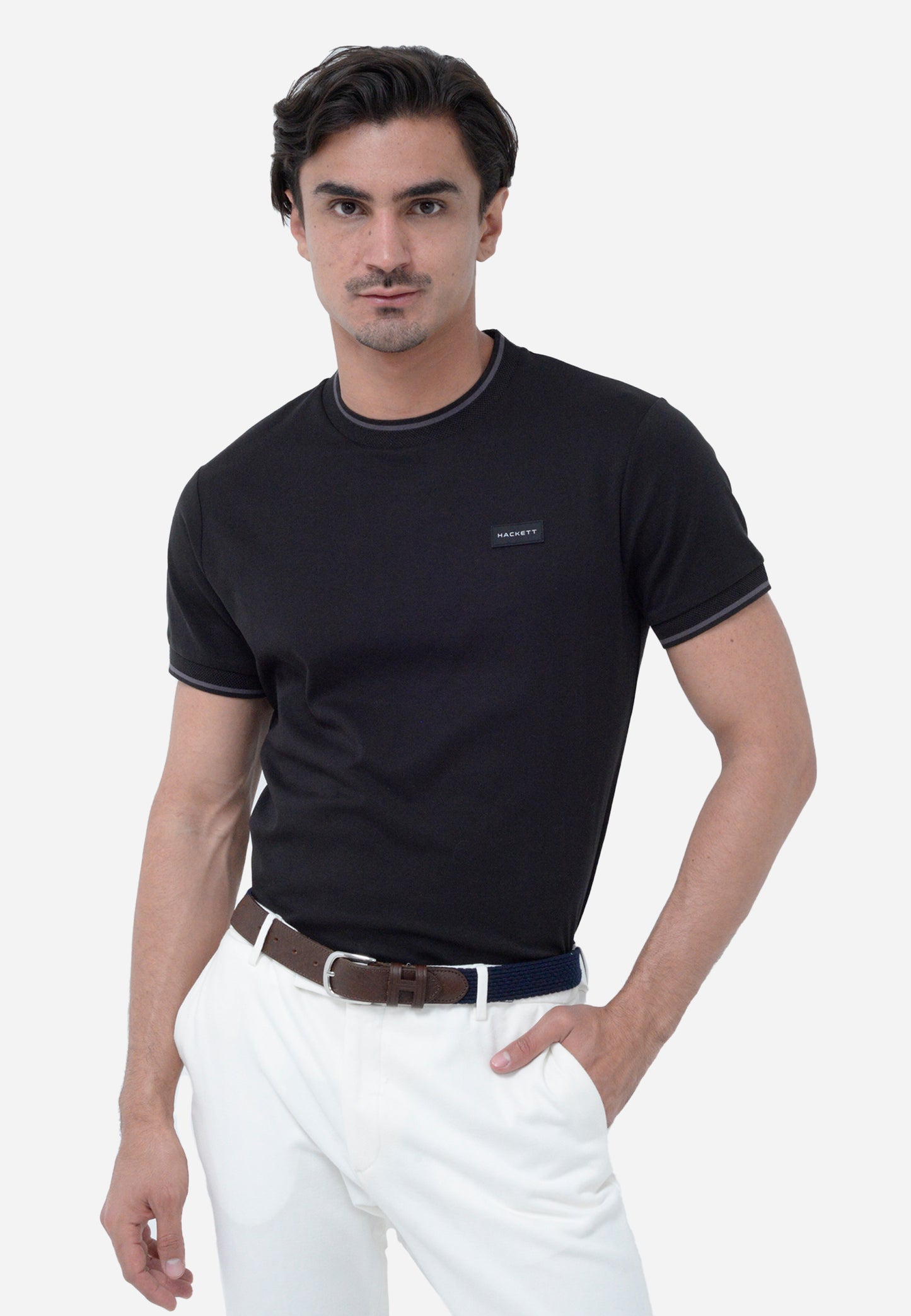 CAMISETA-TSHIRT HACKETT LONDON NEGRO ALGODON (HM500782-999)