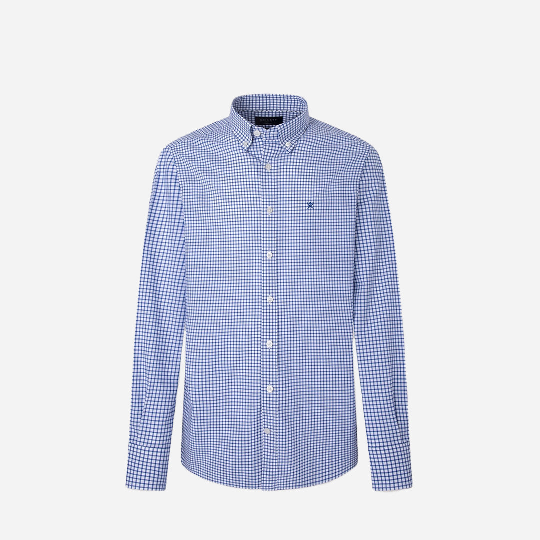 Camisa de Cuadros Clásica Azul Claro H.L.