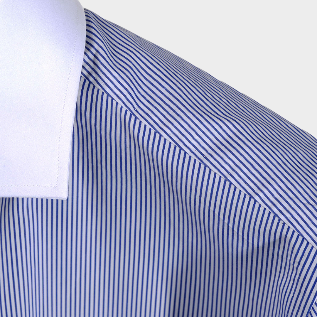 CAMISA EDDY MONETTI BLANCO RYS AZUL ALGODON (FM47350-15)