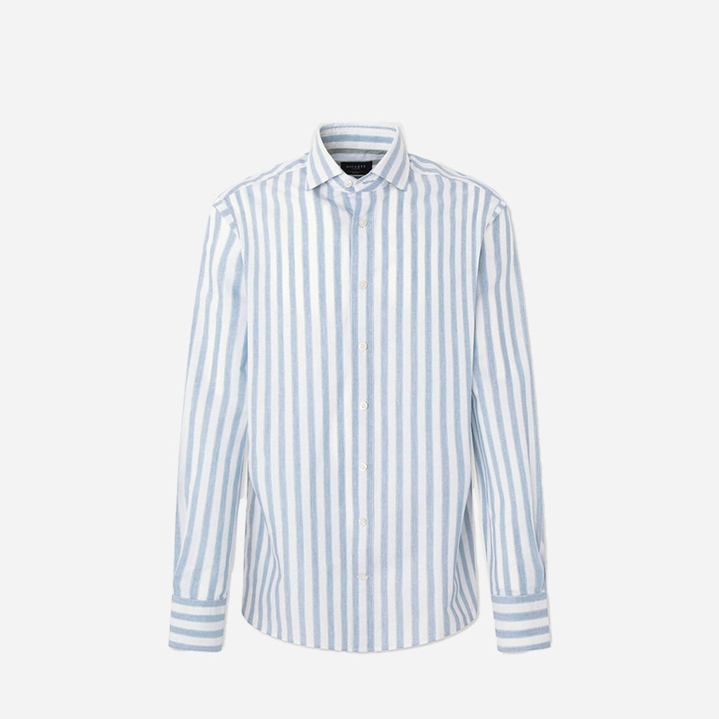 CAMISA SPORT HACKETT LONDON AZUL RYS ALG + LINO + TENCEL (HM309854-5AR)