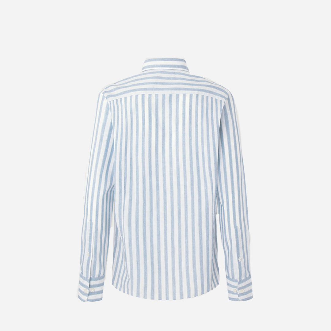 Camisa Blanca con Rayas Azules Anchas H.L.