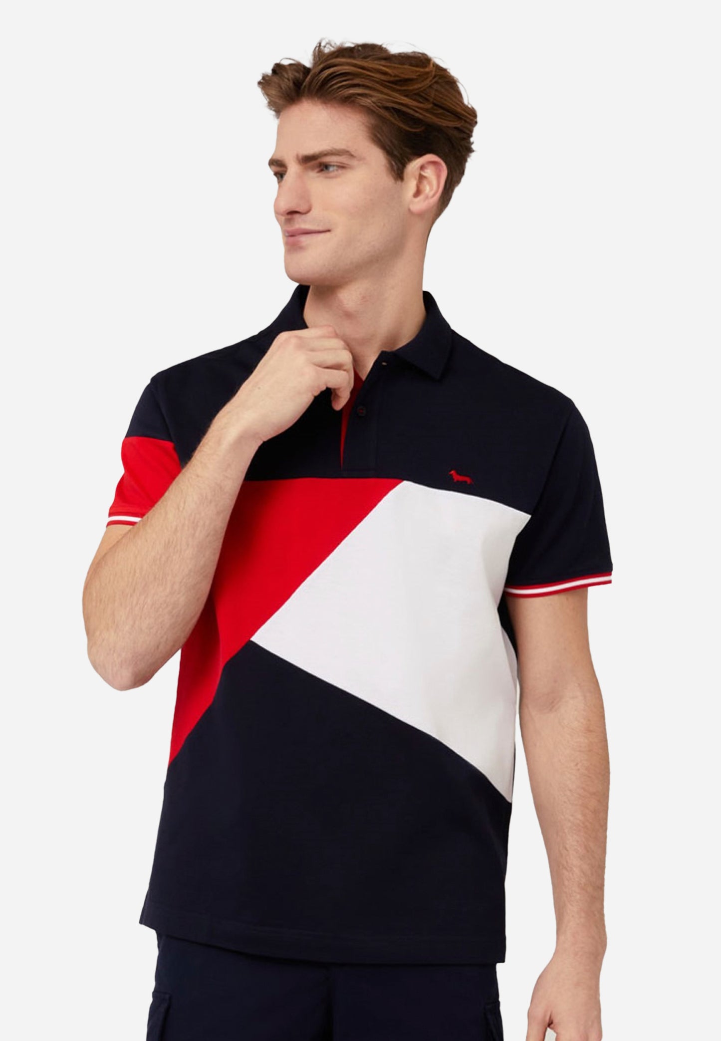 CAMISETA POLO HARMOT&BLAINE ROJO AZUL BLC ALGOD (LRL383021148-510)