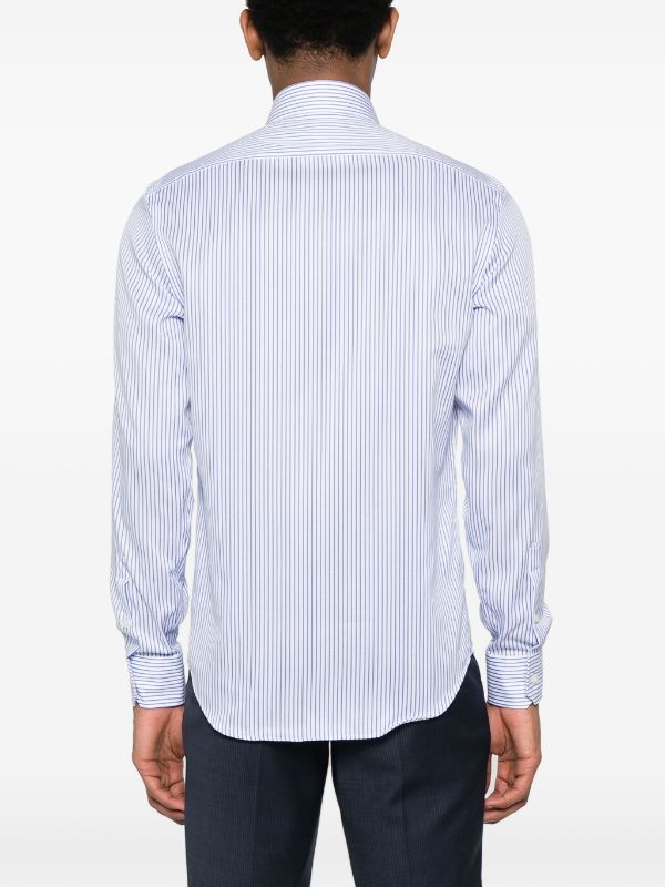 Camisa Clasic Blanca con Microrayas Azul