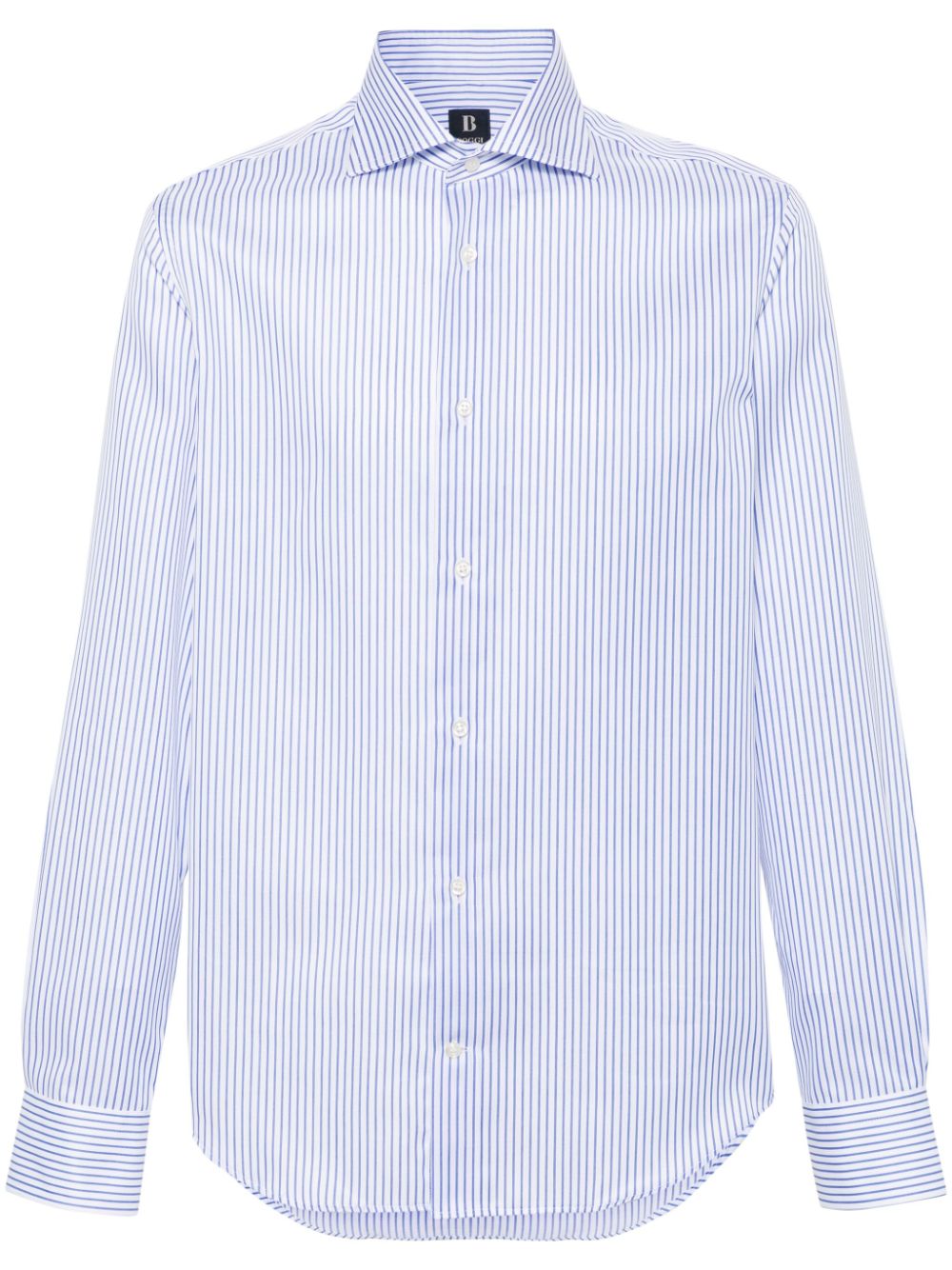 Camisa Clasic Blanca con Microrayas Azul