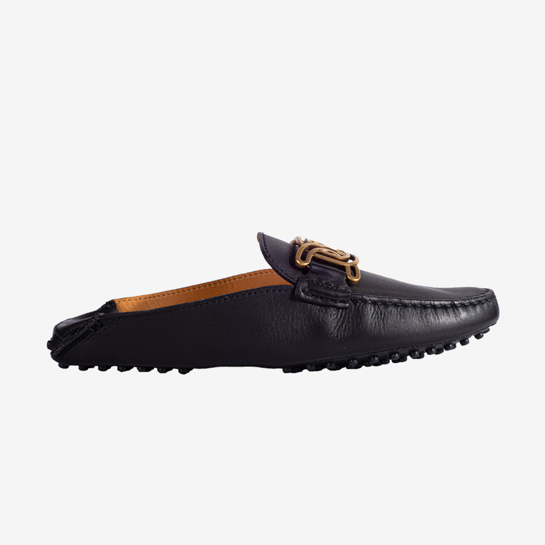 Zapato Dama Tipo Mule Gommino Negro T.