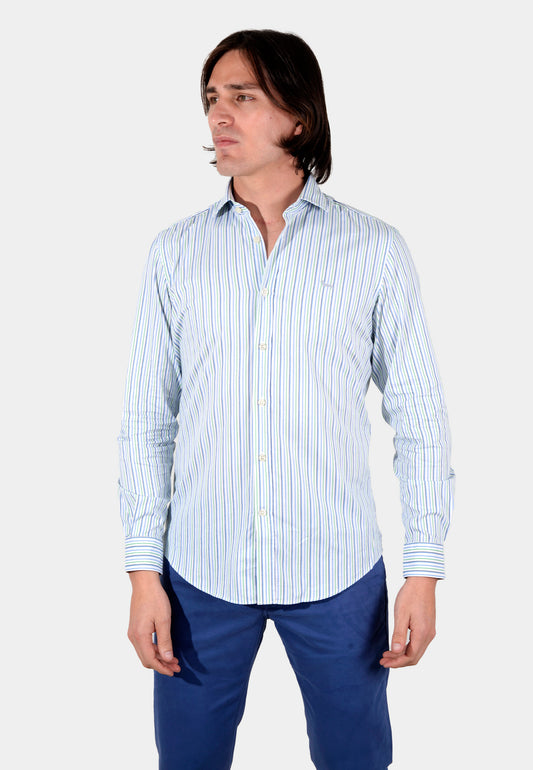 CAMISA HARMONT BLANCO RY AZUL VERDE ALGOD (CNK011012589I-100)