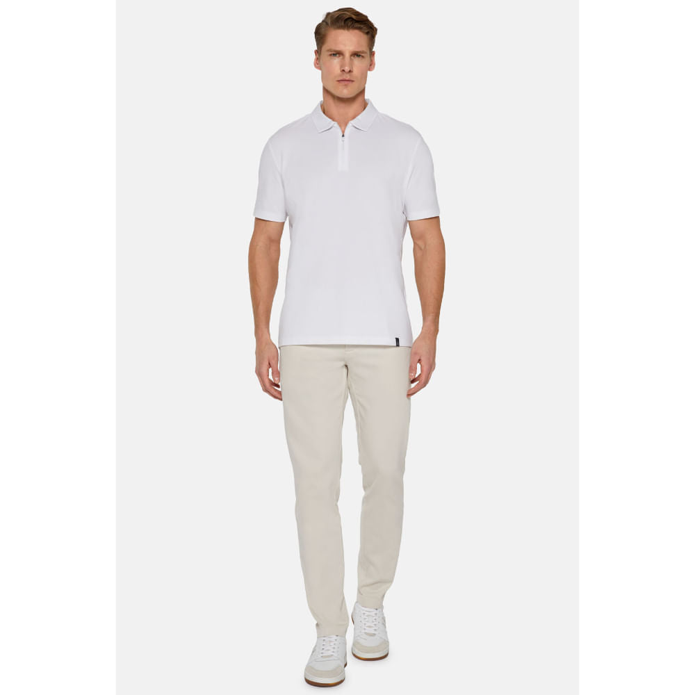 CAMISETA POLO BOGGI BLANCO ALG + POLIES+ ELAS T-M