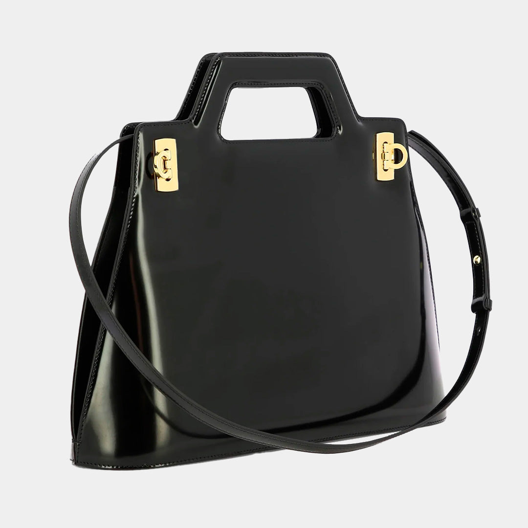 Bolso Wanda M Dama en Cuero Negro S.F.