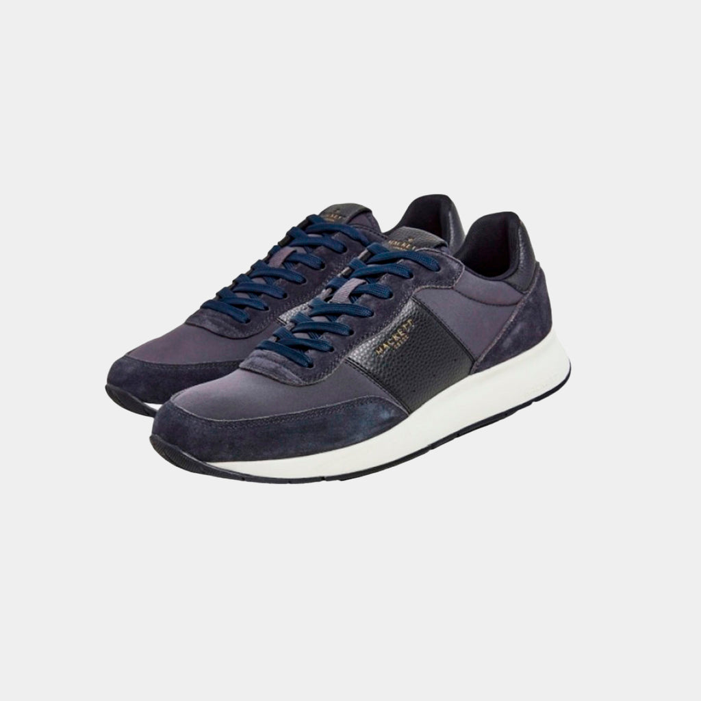 TENIS HACKETT LONDON AZUL CUERO + POLI + FULL(HMS21387-595)