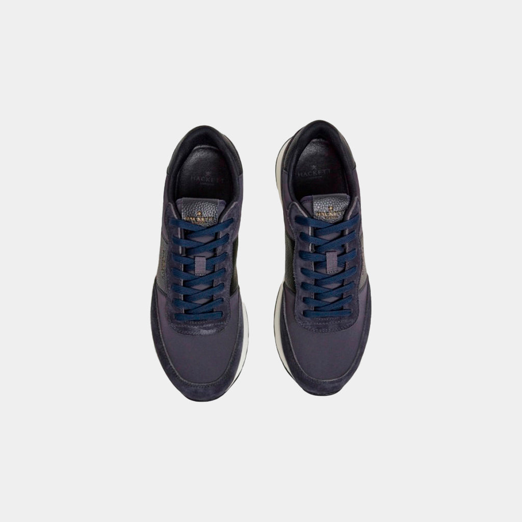 TENIS HACKETT LONDON AZUL CUERO + POLI + FULL(HMS21387-595)