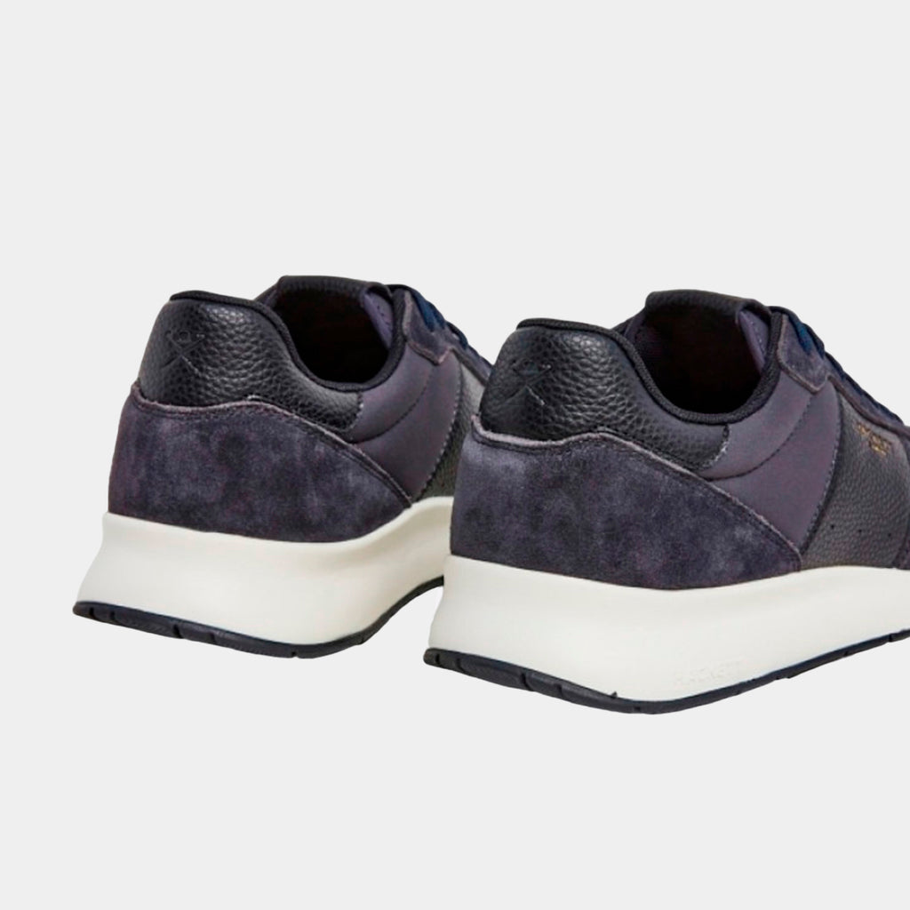 TENIS HACKETT LONDON AZUL CUERO + POLI + FULL(HMS21387-595)
