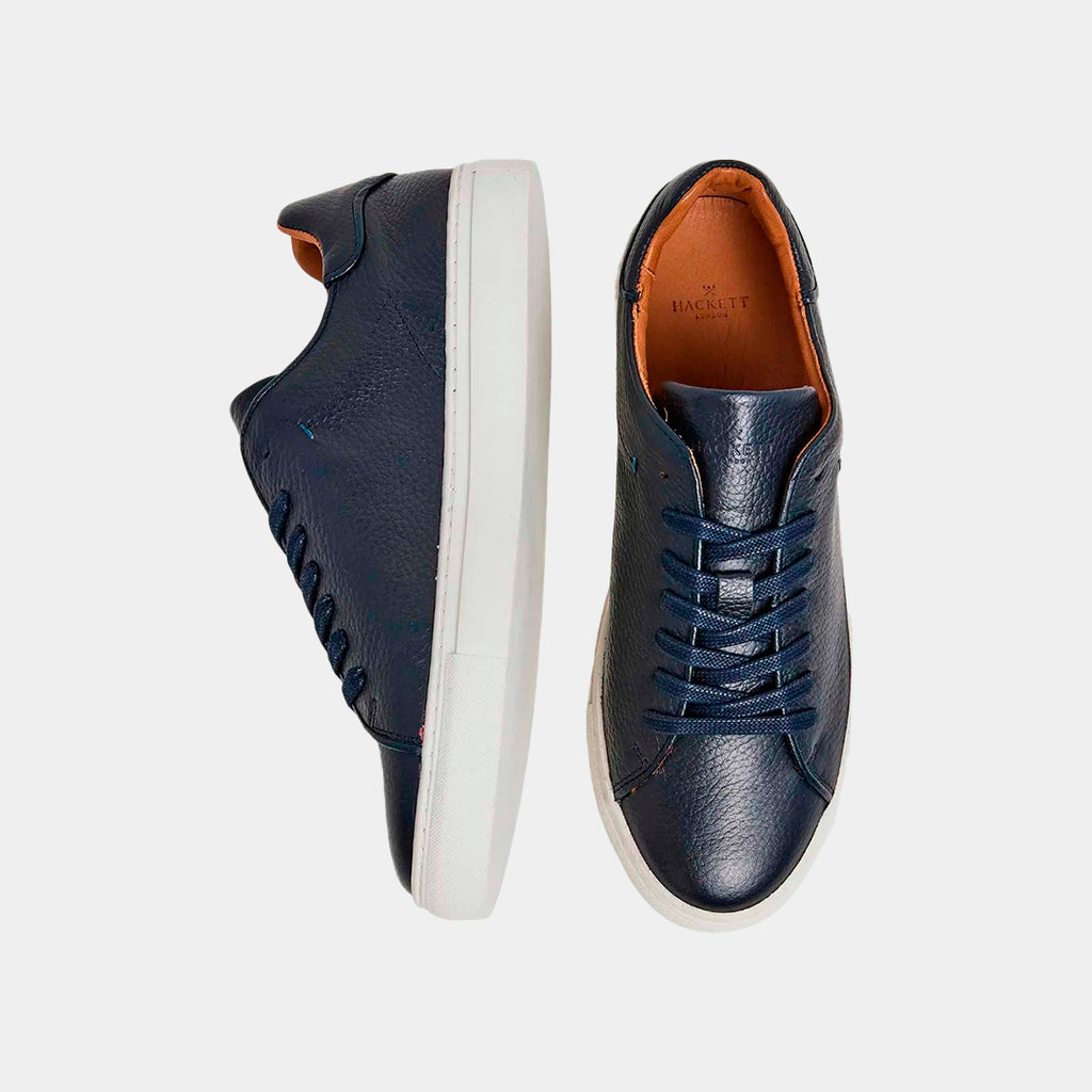 Zapatillas  Cuero Azul Granulado H.L.