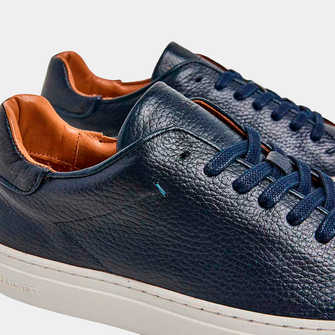 Zapatillas  Cuero Azul Granulado H.L.