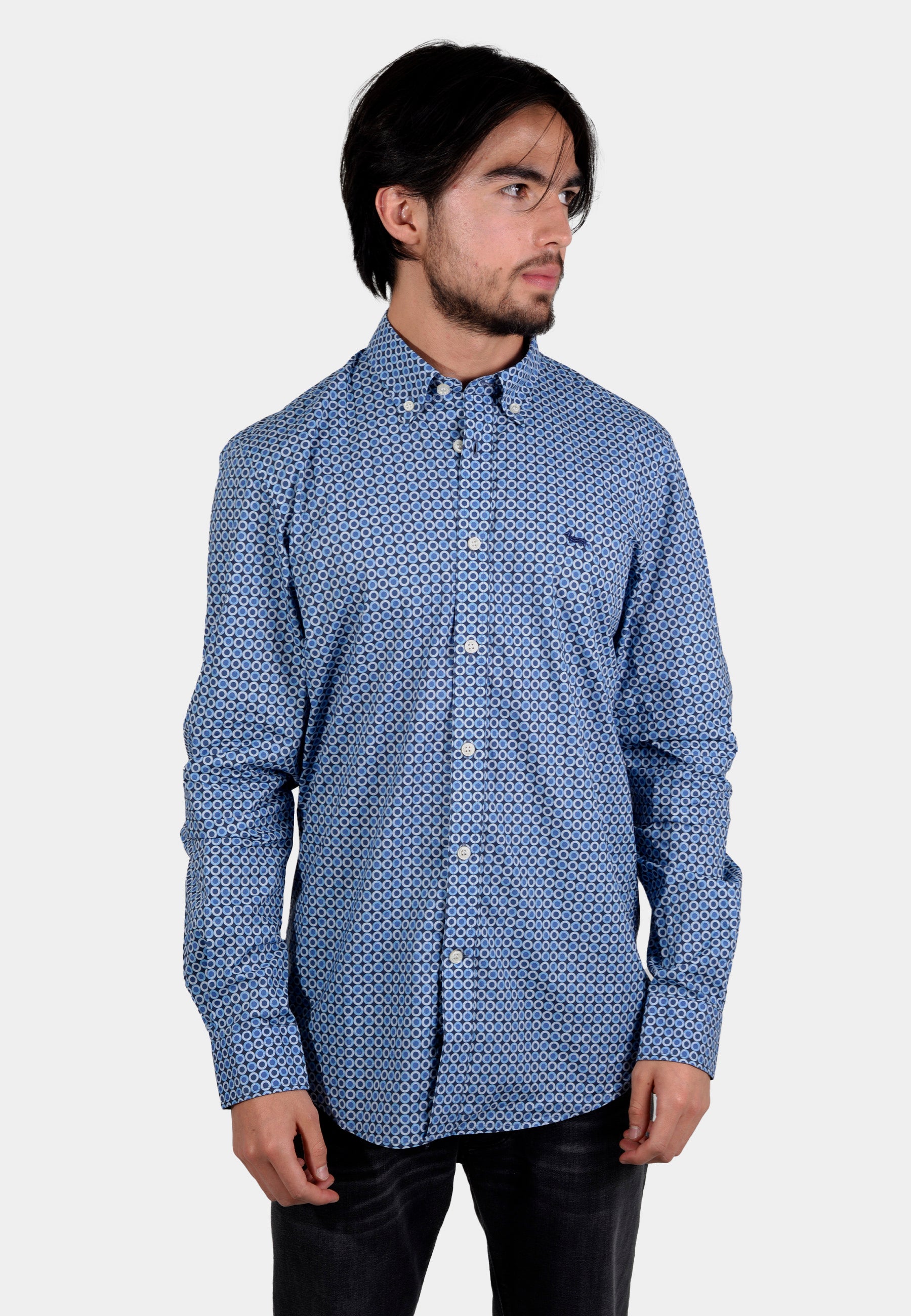 Camisa Hombre Patrón Geométrico H&B