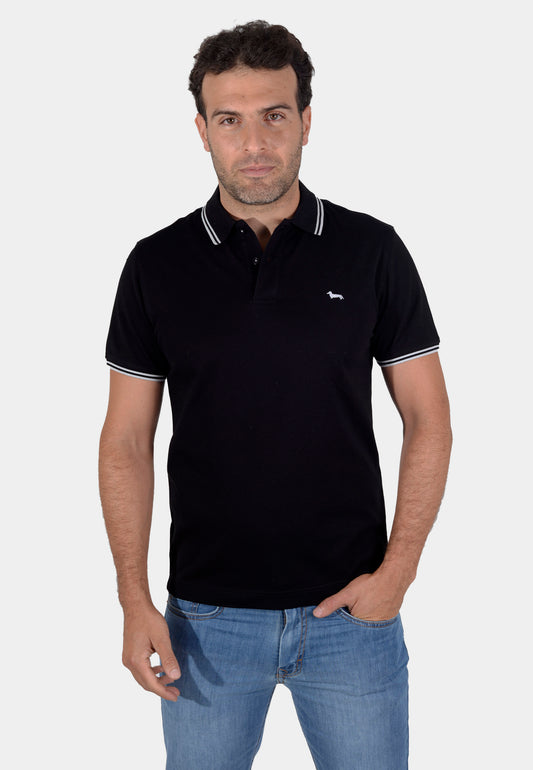 CAMISETA POLO HARMONT & BLAINE NEGRO ALGODON (LN1010N21054-999)