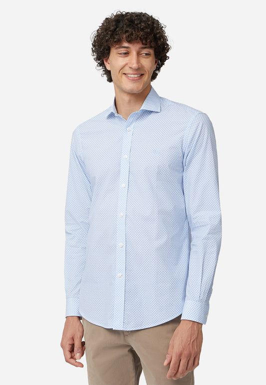 CAMISA SPORT HARMONT & BLAINE AZUL FIG ALGODON (CNM026012984I-810)