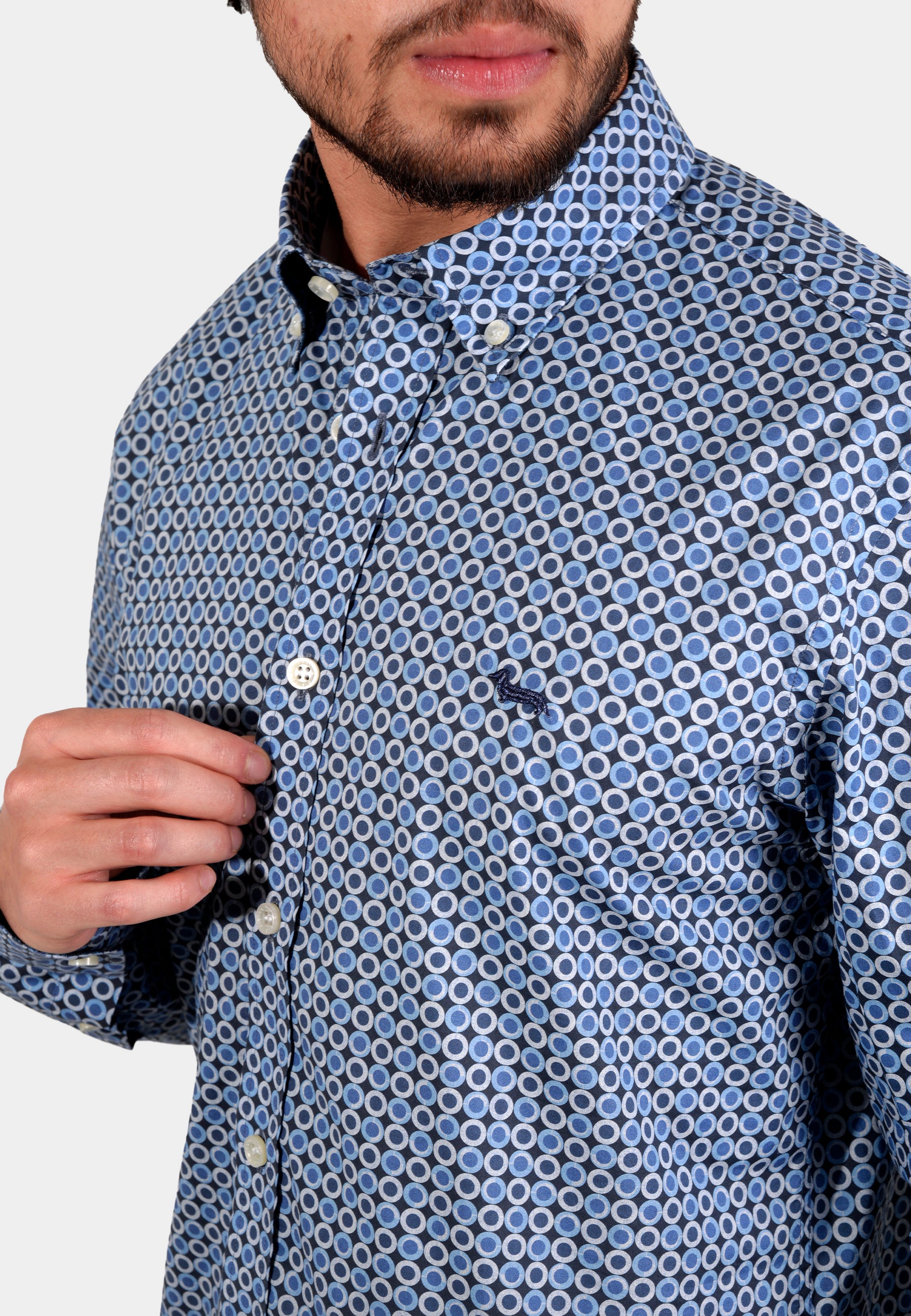 Camisa Hombre Patrón Geométrico H&B