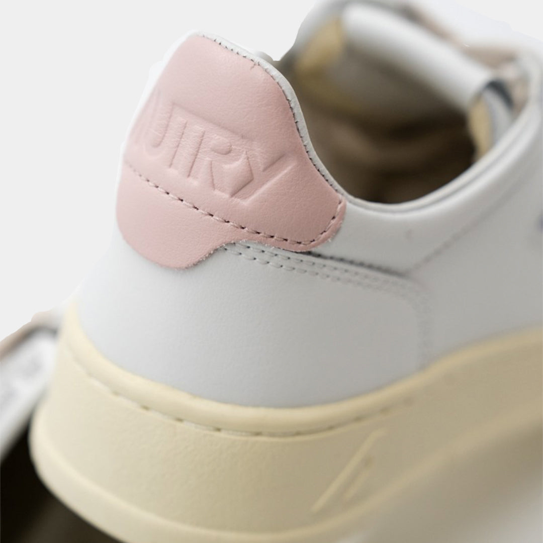 Tenis Medalist Dama en Cuero Blanco/Palo Rosa