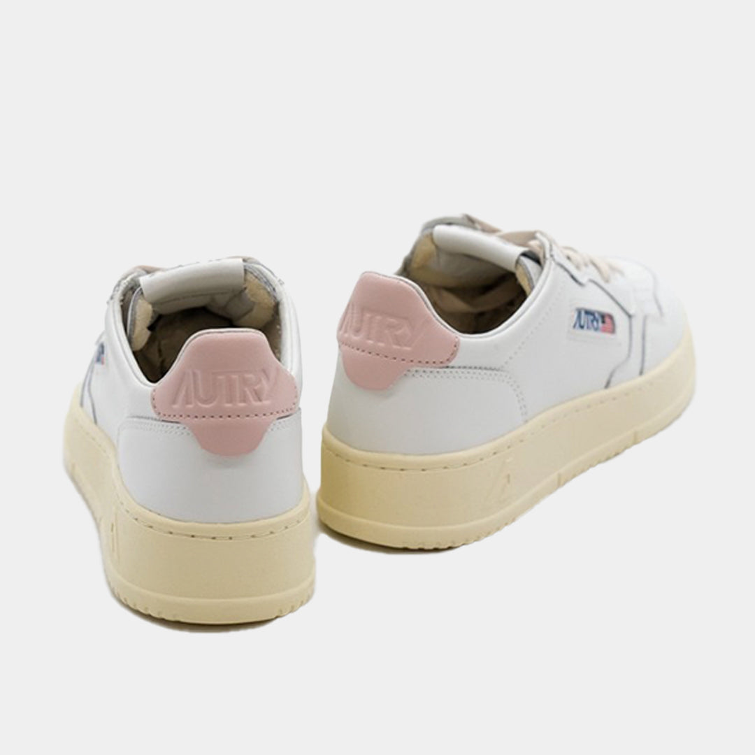 Tenis Medalist Dama en Cuero Blanco/Palo Rosa